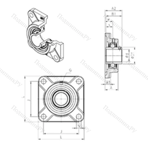 Подшипниковый узел шариковый радиальный UCF 324