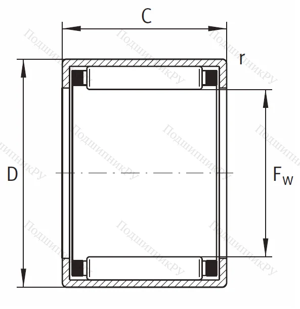 Игольчатый подшипник HK 2820 B