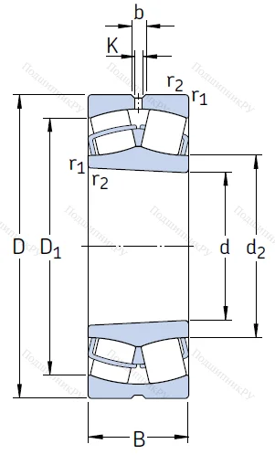 Сферический роликовый подшипник с конической посадкой на вал