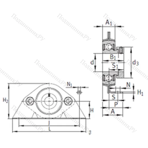 Подшипниковый узел шариковый радиальный PBS 25