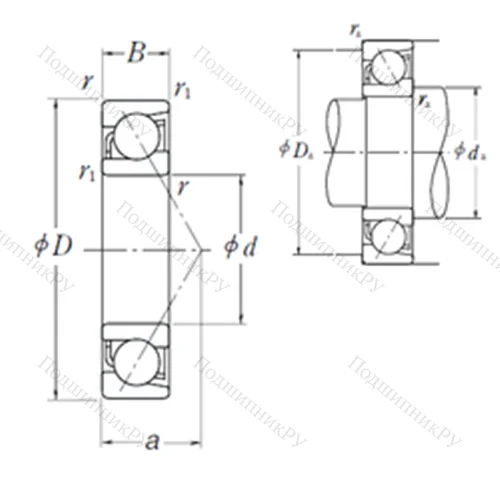 Подшипник шариковый радиально-упорный 7303 A от производителя  NSK Подшипник шариковый радиально-упорный 7303 A от производителя  NSK