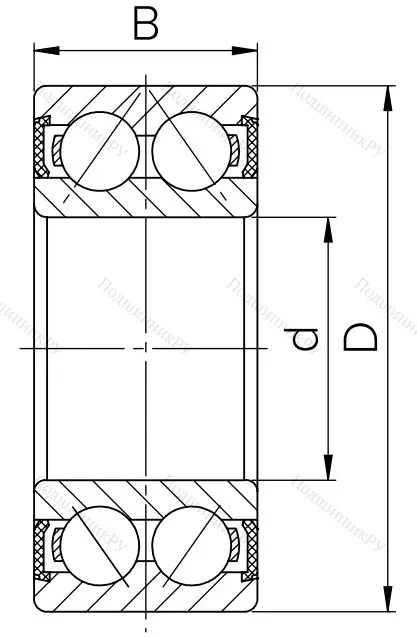 Двухрядный шариковый подшипник 1508 2RS E (2208 2RSTN) в Саратове