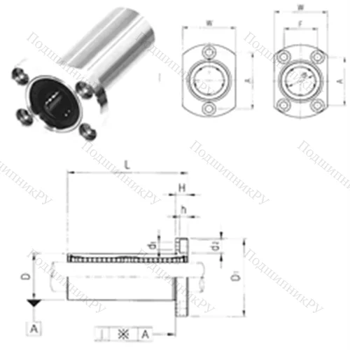Подшипник шариковый линейный LMH 10L
