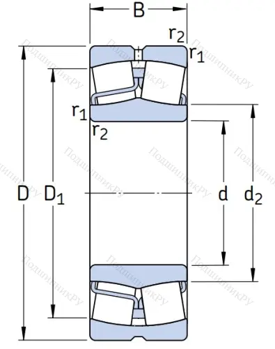 Сферический роликовый подшипник 22220 E от производителя  SKF