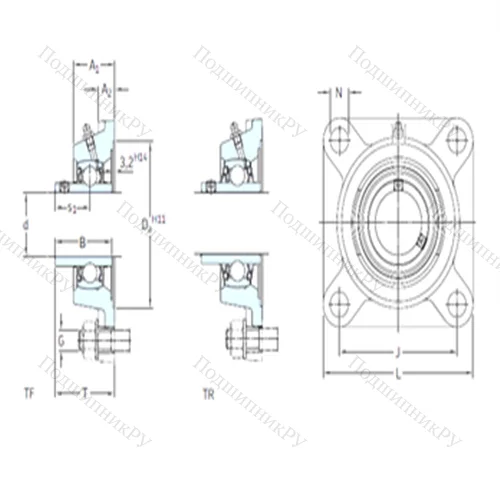 Подшипниковый узел шариковый радиальный FY 2.15/16 TF