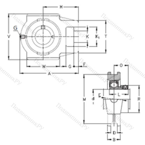 Подшипниковый узел шариковый радиальный RTUEY 80