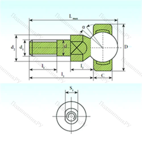 Подшипник скольжения сферический SQD 12-1 C