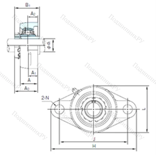 Подшипниковый узел шариковый радиальный UKFLX 06+H 2306