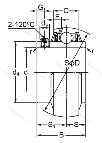 Корпусный подшипник MUC 206 в Саратове