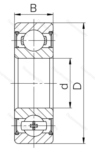 Шариковый однорядный подшипник 80207 (6207 ZZ) в Саратове