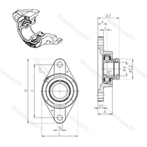 Подшипниковый узел шариковый радиальный ESFLE 205