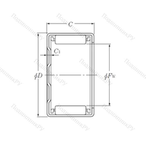 Подшипник игольчатый радиальный BK 0408T 2 от производителя  NTN Подшипник игольчатый радиальный BK 0408T 2 от производителя  NTN