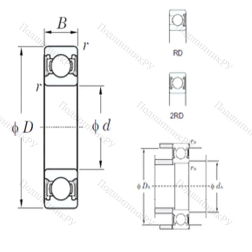 Подшипник шариковый радиальный 6913-2RD