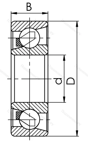Радиально-упорный шариковый подшипник 36203 Е (7203 CE) в Саратове