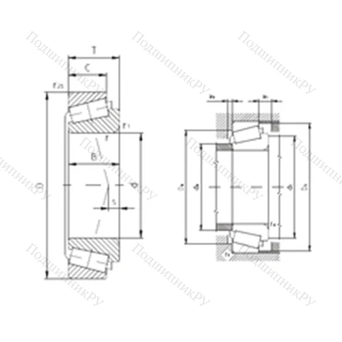 Подшипник роликовый радиально-упорный K-L 45449/K-L 45410 от производителя  ZVL Подшипник роликовый радиально-упорный K-L 45449/K-L 45410 от производителя  ZVL