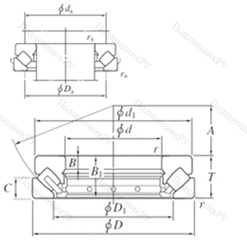 Подшипник роликовый упорно-радиальный 29428R от производителя  KOYO Подшипник роликовый упорно-радиальный 29428R от производителя  KOYO