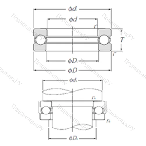 Подшипник шариковый упорный 51156 от производителя  NTN Подшипник шариковый упорный 51156 от производителя  NTN
