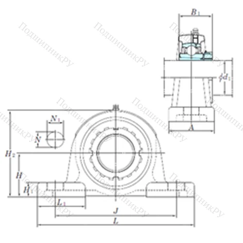 Подшипниковый узел шариковый радиальный UKPX 18