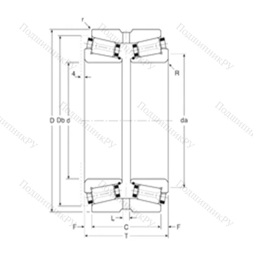 Подшипник роликовый радиально-упорный 123073X/123120XG от производителя  Gamet Подшипник роликовый радиально-упорный 123073X/123120XG от производителя  Gamet