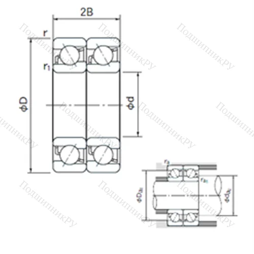 Подшипник шариковый радиально-упорный спаренный