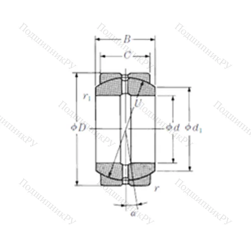 Подшипник скольжения сферический 70FSF 110