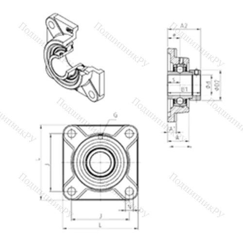 Подшипниковый узел шариковый радиальный EXF 204
