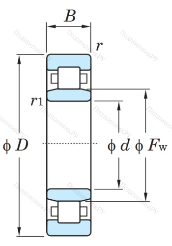 Роликовый цилиндрический подшипник NU 320 CM от производителя  KOYO