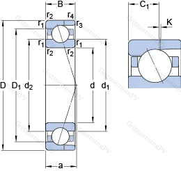Подшипник 7007 CD/HCP 4AH