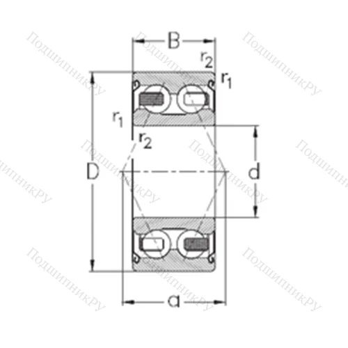 Подшипник шариковый радиально-упорный 3309-B-2Z-TV
