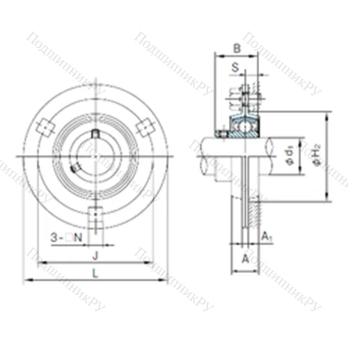 Подшипниковый узел шариковый радиальный BPF 7