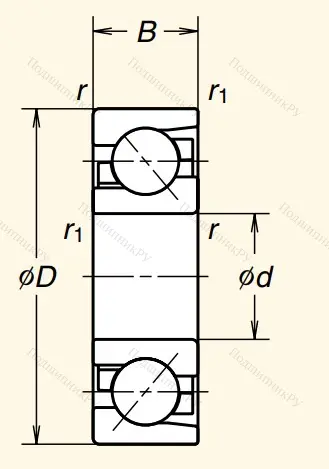 Однорядный шариковый подшипник 7206 BEAT 85 от производителя  NSK