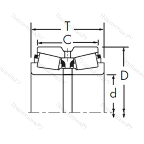 Подшипник роликовый радиально-упорный 598X/592D+X 1S-598 от производителя  TIMKEN