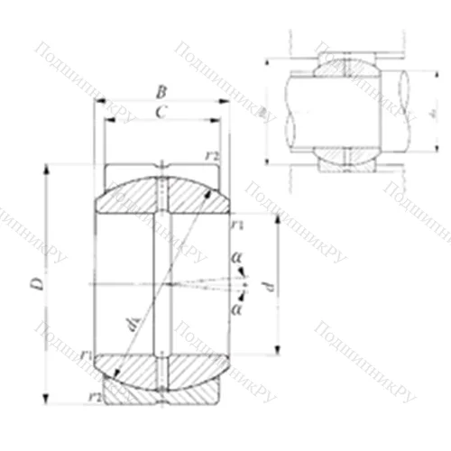 Подшипник скольжения сферический SB 30A