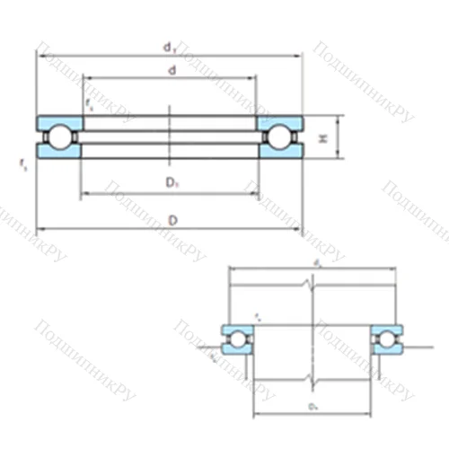 Подшипник шариковый упорный 51168 от производителя  PSL Подшипник шариковый упорный 51168 от производителя  PSL