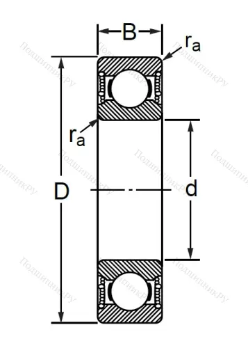 Шариковый однорядный подшипник 180203 A (6203 2RS) в Саратове