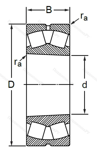 Сферический роликовый подшипник с конической посадкой на вал 113608 АМН (22308 KMBW 33) в Саратове Сферический роликовый подшипник с конической посадкой на вал 113608 АМН (22308 KMBW 33) в Саратове