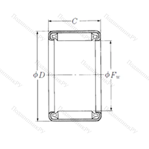 Подшипник игольчатый радиальный B-2824 от производителя  NSK Подшипник игольчатый радиальный B-2824 от производителя  NSK