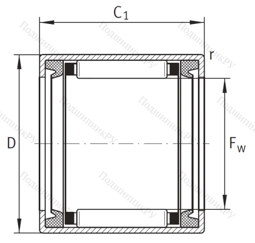 Игольчатый подшипник HK 1416 2RS L 271 от производителя  INA Игольчатый подшипник HK 1416 2RS L 271 от производителя  INA