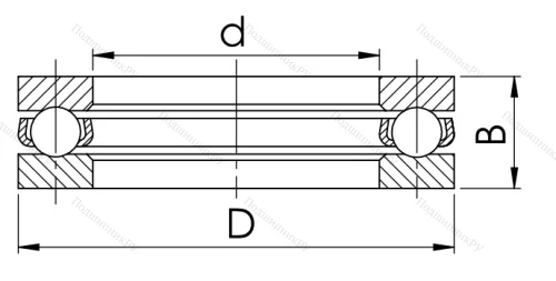 Упорный шариковый подшипник 8210 (51210) в Саратове