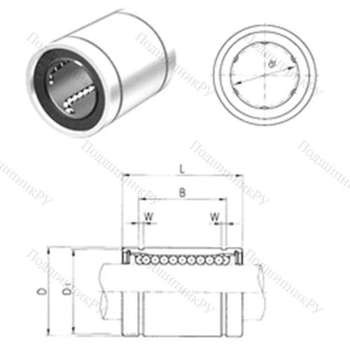 Подшипник шариковый линейный LM 12UU