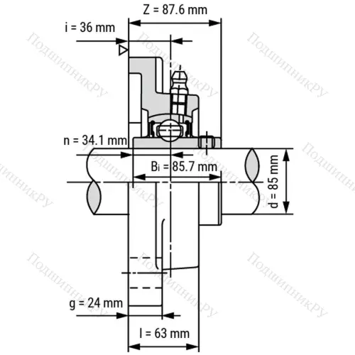 Подшипниковый узел SS-UCF 217 - Вал: 85 мм от производителя  LPZ