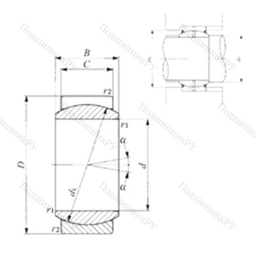 Подшипник скольжения сферический GE 8E от производителя  IKO