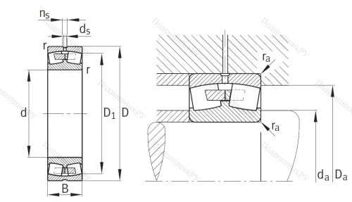 Сферический роликовый подшипник 23128 E 1A M C 3 от производителя  FAG