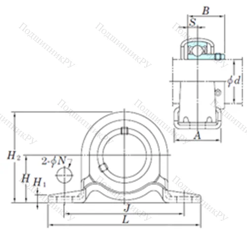 Подшипниковый узел шариковый радиальный SBPP 204