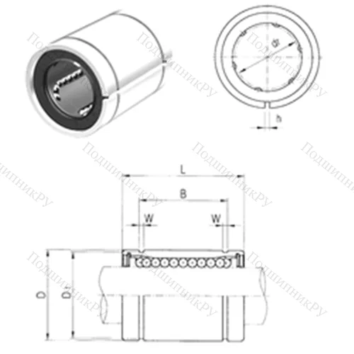 Подшипник шариковый линейный LM 10AJ