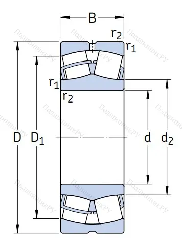 Сферический роликовый подшипник 22208 E C 3 от производителя  SKF