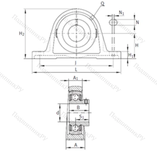 Подшипниковый узел шариковый радиальный PASEY 1/2