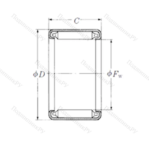 Подшипник игольчатый радиальный F-48 от производителя  NSK Подшипник игольчатый радиальный F-48 от производителя  NSK
