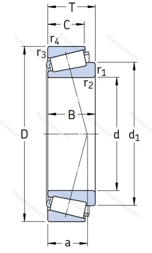 Конический роликовый подшипник 30205 J 2/Q от производителя  SKF