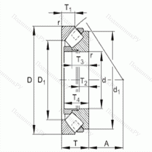 Подшипник роликовый упорно-радиальный сферический 294/600-E-MB от производителя  FAG Подшипник роликовый упорно-радиальный сферический 294/600-E-MB от производителя  FAG